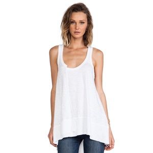 Wilt Twisted Seam Rib Tank White Asymmetrical